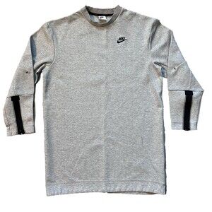 Nike Sportswear Tech Fleece Dress Women’s Small Gray Zip Sleeve Pullover